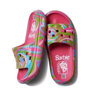 Vans x Barbie Pink Multicolor Slide Sandals